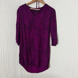 Banana Republic Purple Geometric Shirtdress 3/4 sleeve size 6P